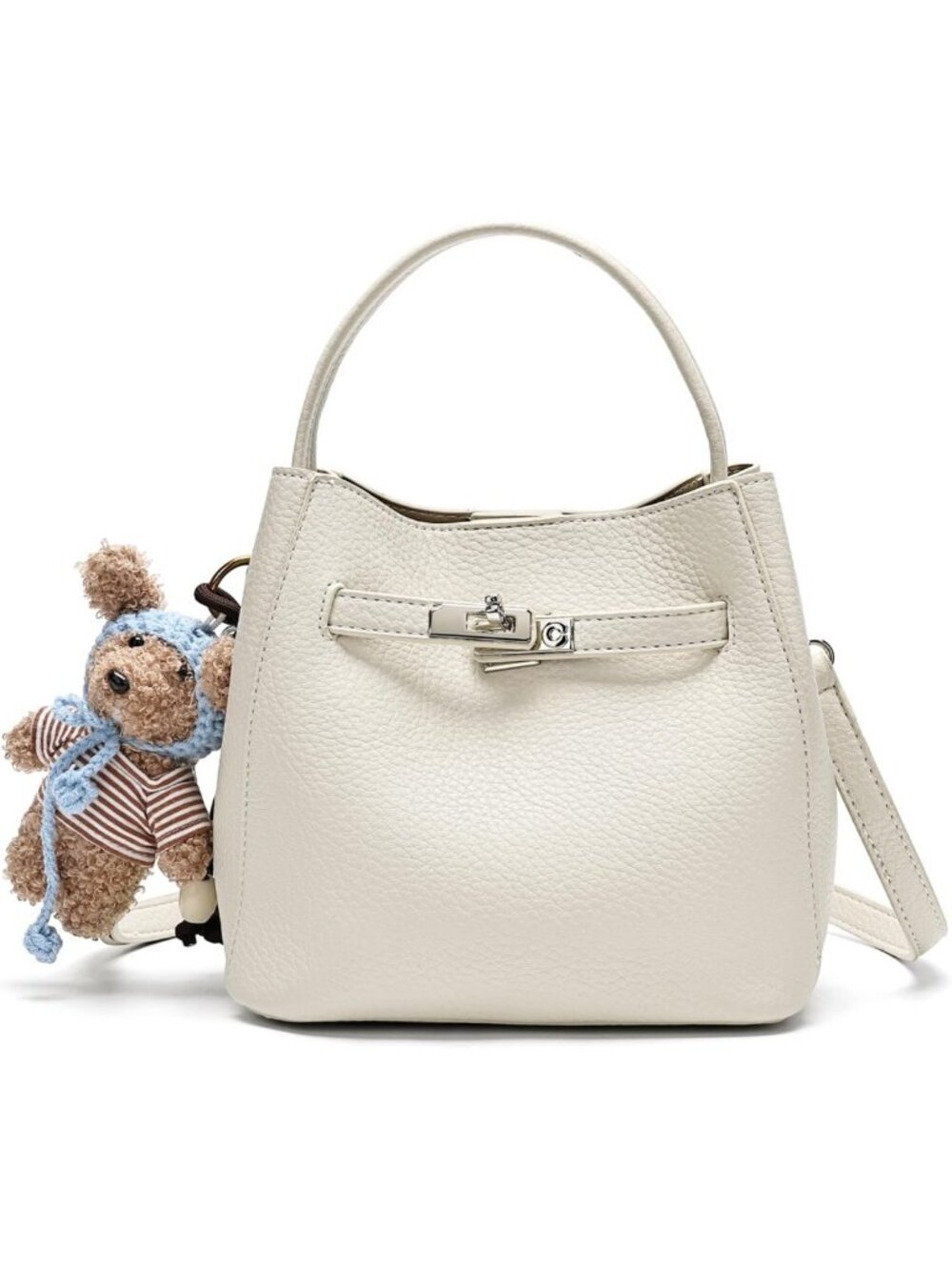 Chic Light Luxury Bucket Bag | Lychee Patterned Handbag & Versatile Crossbody